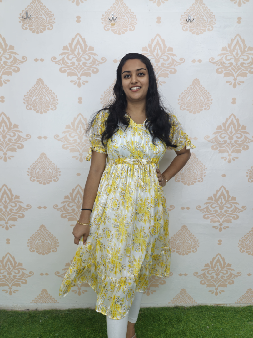 Womens centre adjusting kurti - Yellow